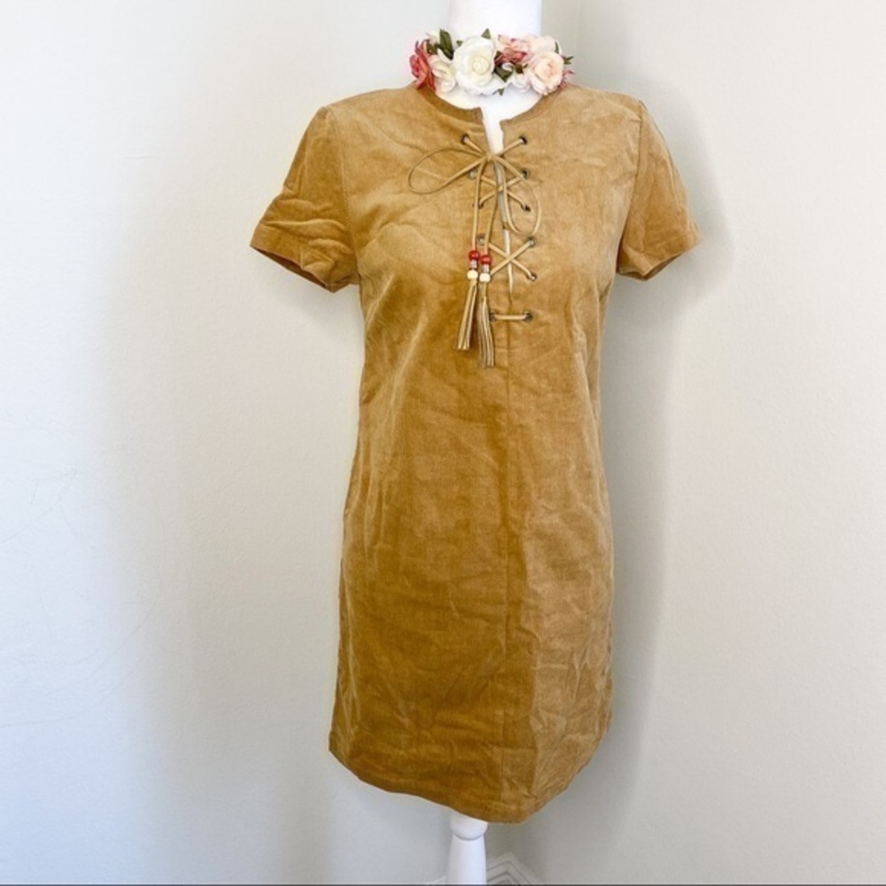 Romeo & juliet corduroy midi short sleeves dress